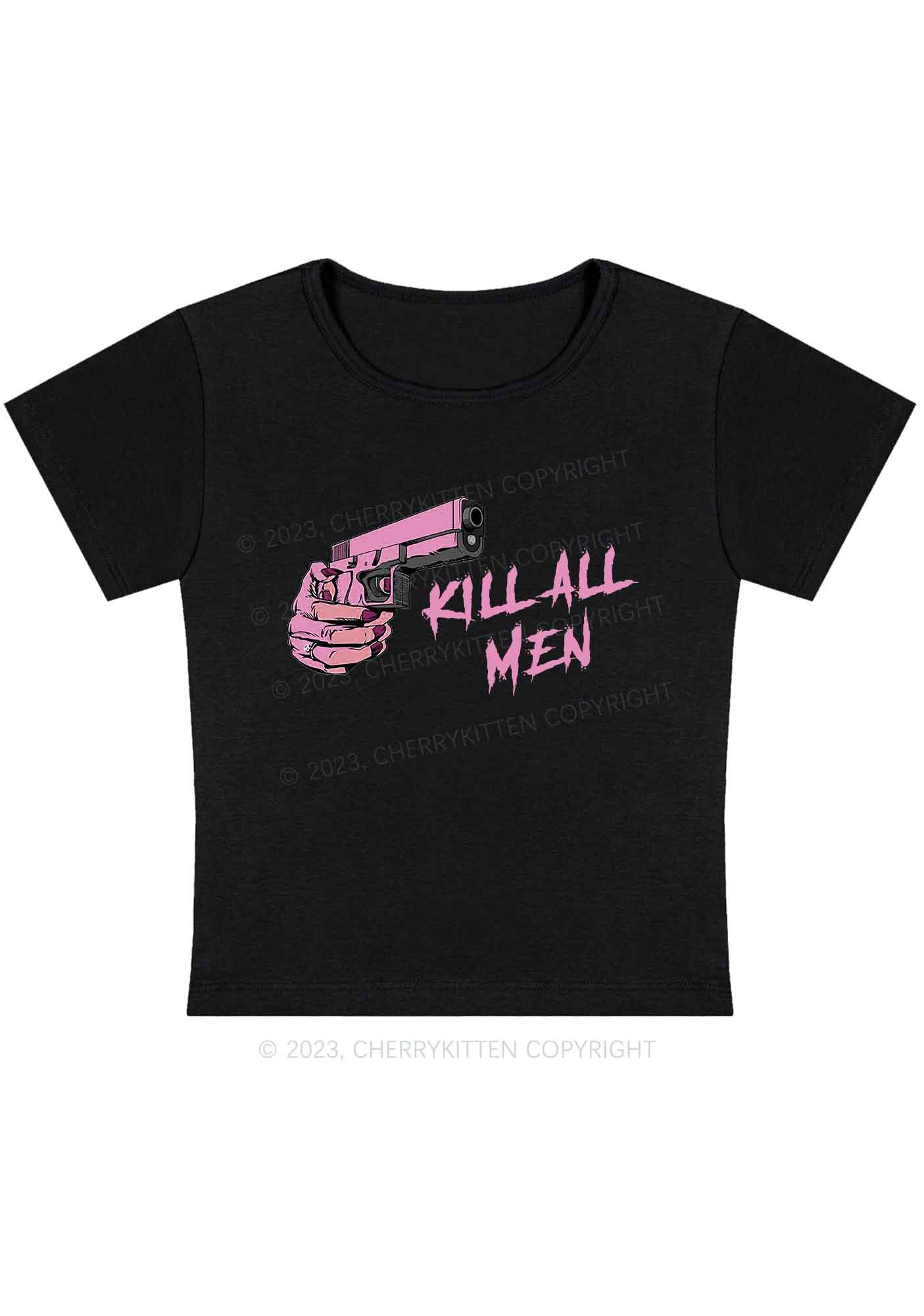 Cherrykitten Kill All Men Y2K Baby Tee Cherrykitten for Sale