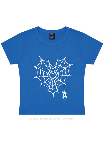 Heart Spider Web Y2K Valentine's Day Baby Tee Cherrykitten