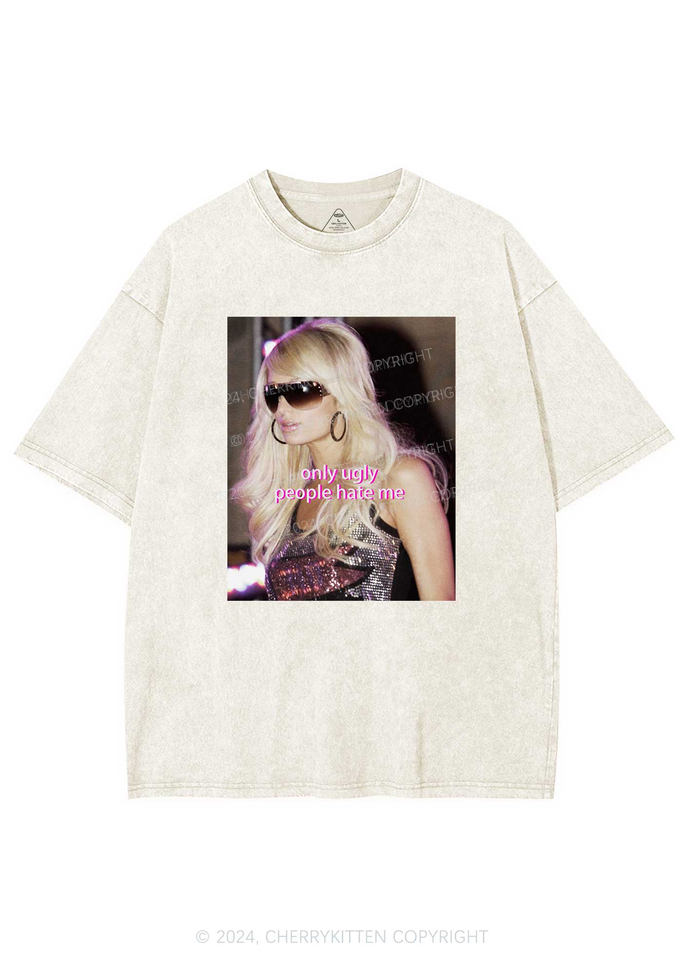 Only Ugly People Hate Y2K Washed Tee Cherrykitten