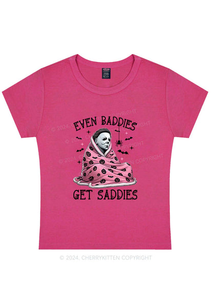 Halloween Baddies Get Saddies Y2K Baby Tee Cherrykitten