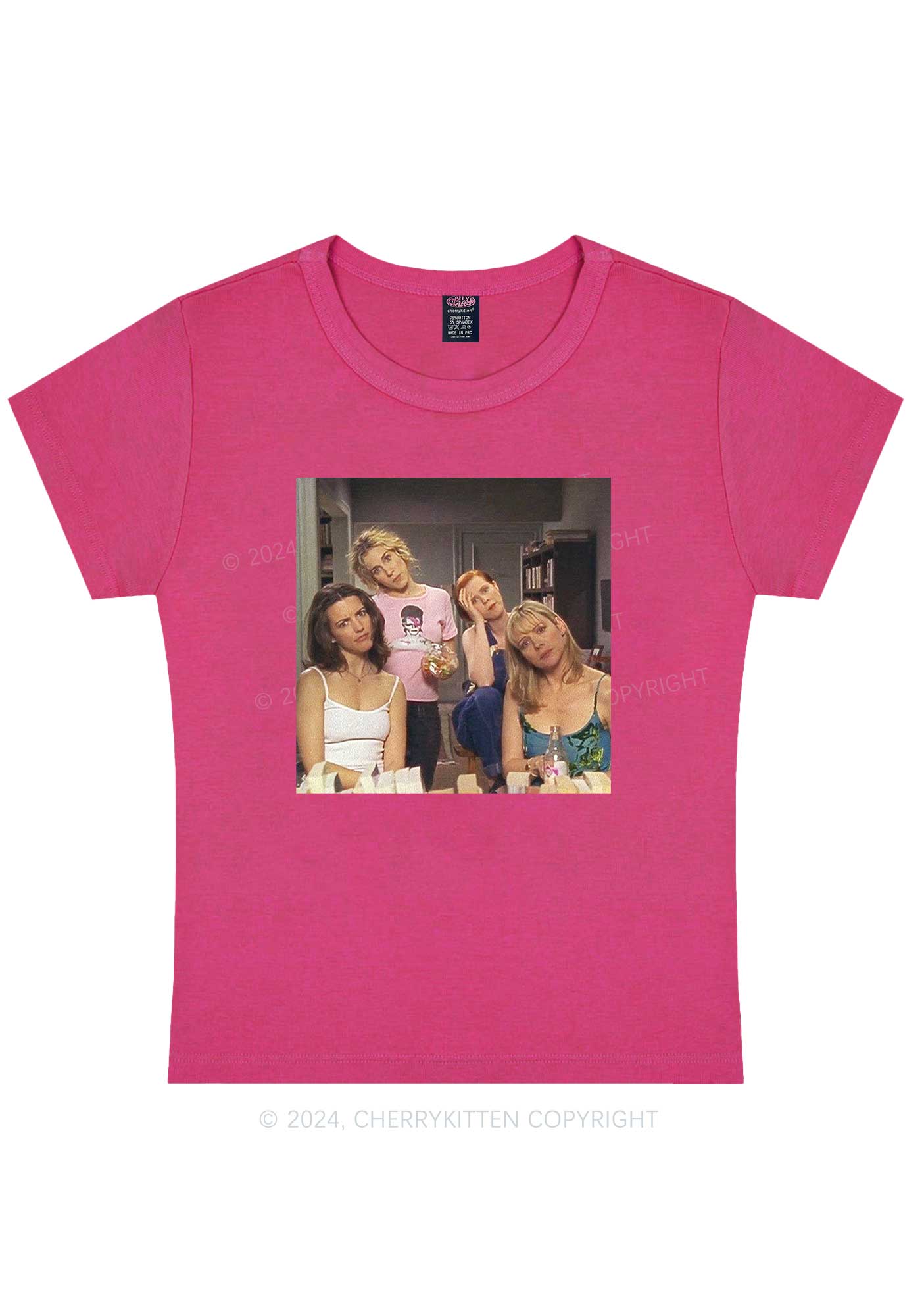 Girl Puzzled Y2K Baby Tee Cherrykitten