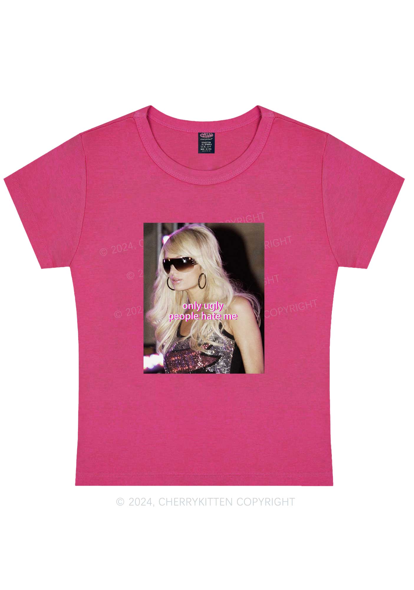 Only Ugly People Hate Y2K Baby Tee Cherrykitten