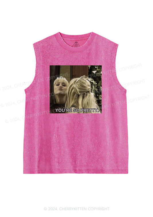 Youre So Pretty Y2K Washed Tank Cherrykitten