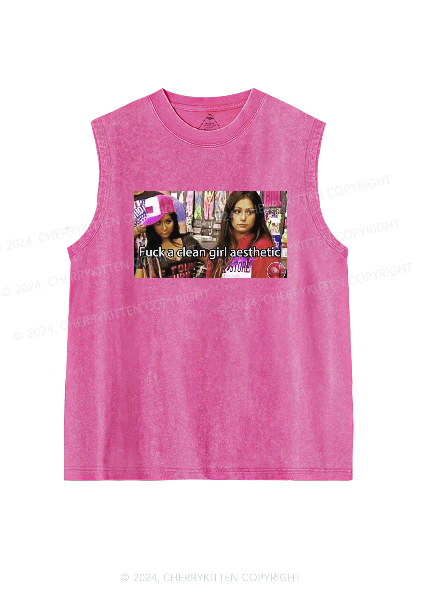 Clean Girl Aesthetic Y2K Washed Tank Cherrykitten