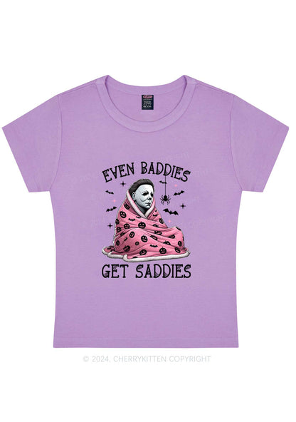 Halloween Baddies Get Saddies Y2K Baby Tee Cherrykitten