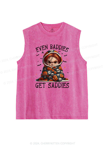 Halloween Baddies Pumpkin Y2K Washed Tank Cherrykitten