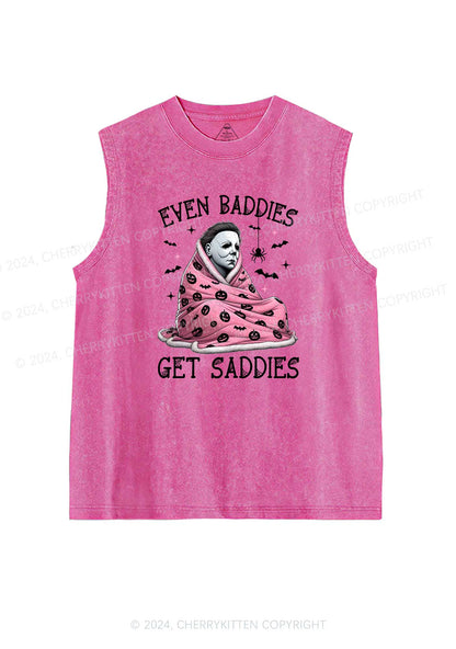 Halloween Baddies Get Saddies Y2K Washed Tank Cherrykitten