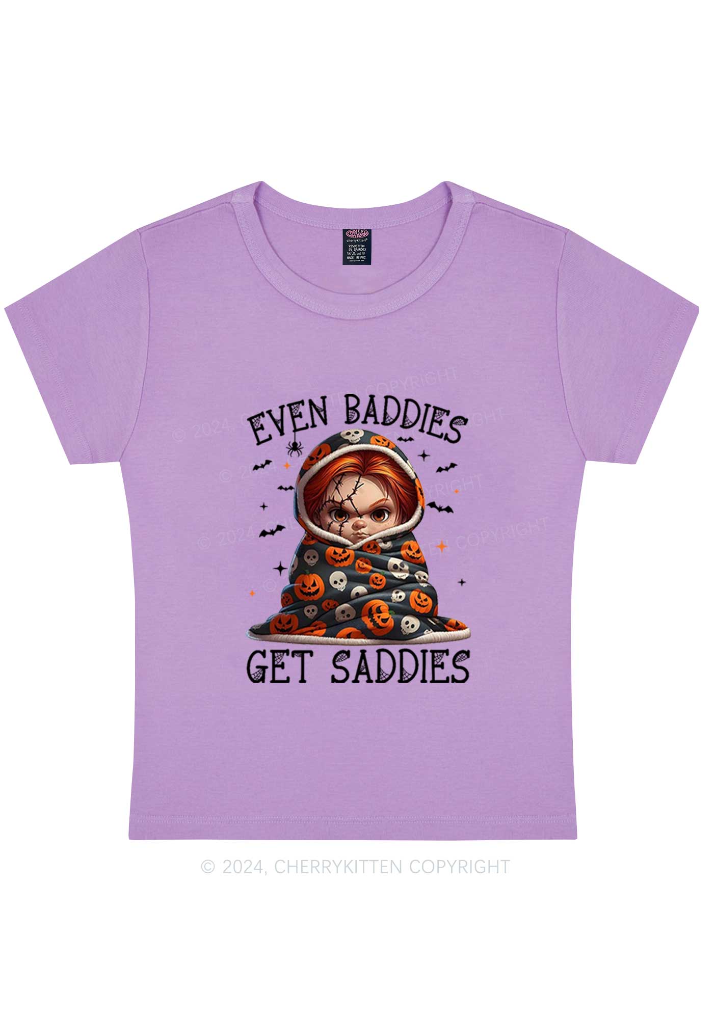 Halloween Baddies Pumpkin Y2K Baby Tee Cherrykitten