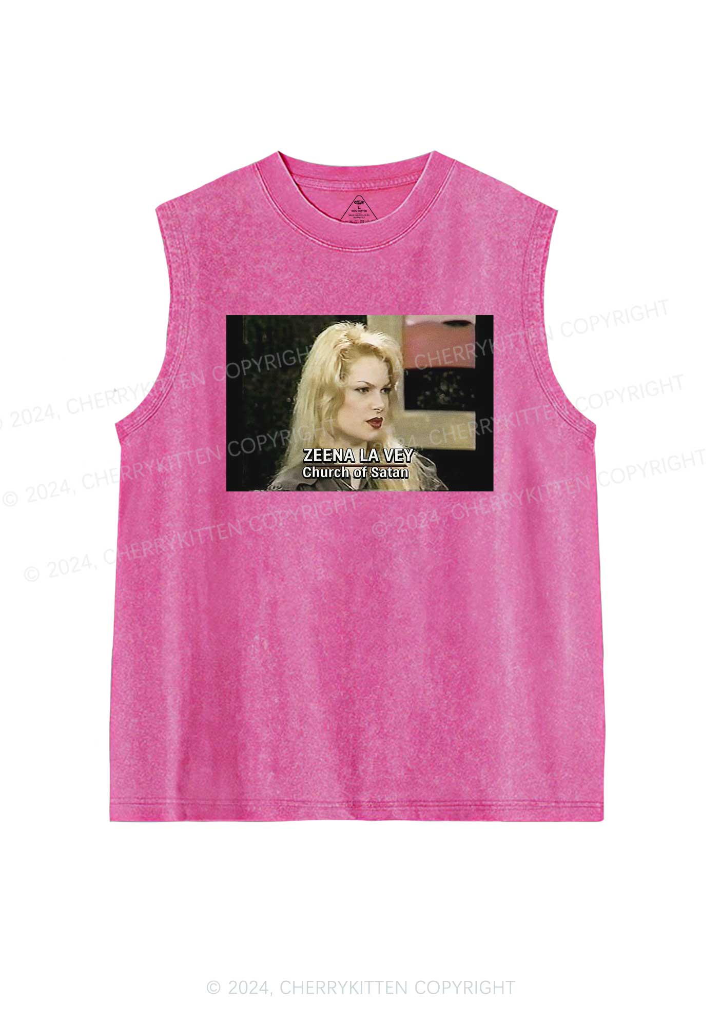 Church Of Satan Y2K Washed Tank Cherrykitten