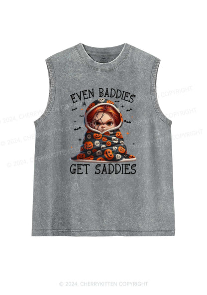 Halloween Baddies Pumpkin Y2K Washed Tank Cherrykitten