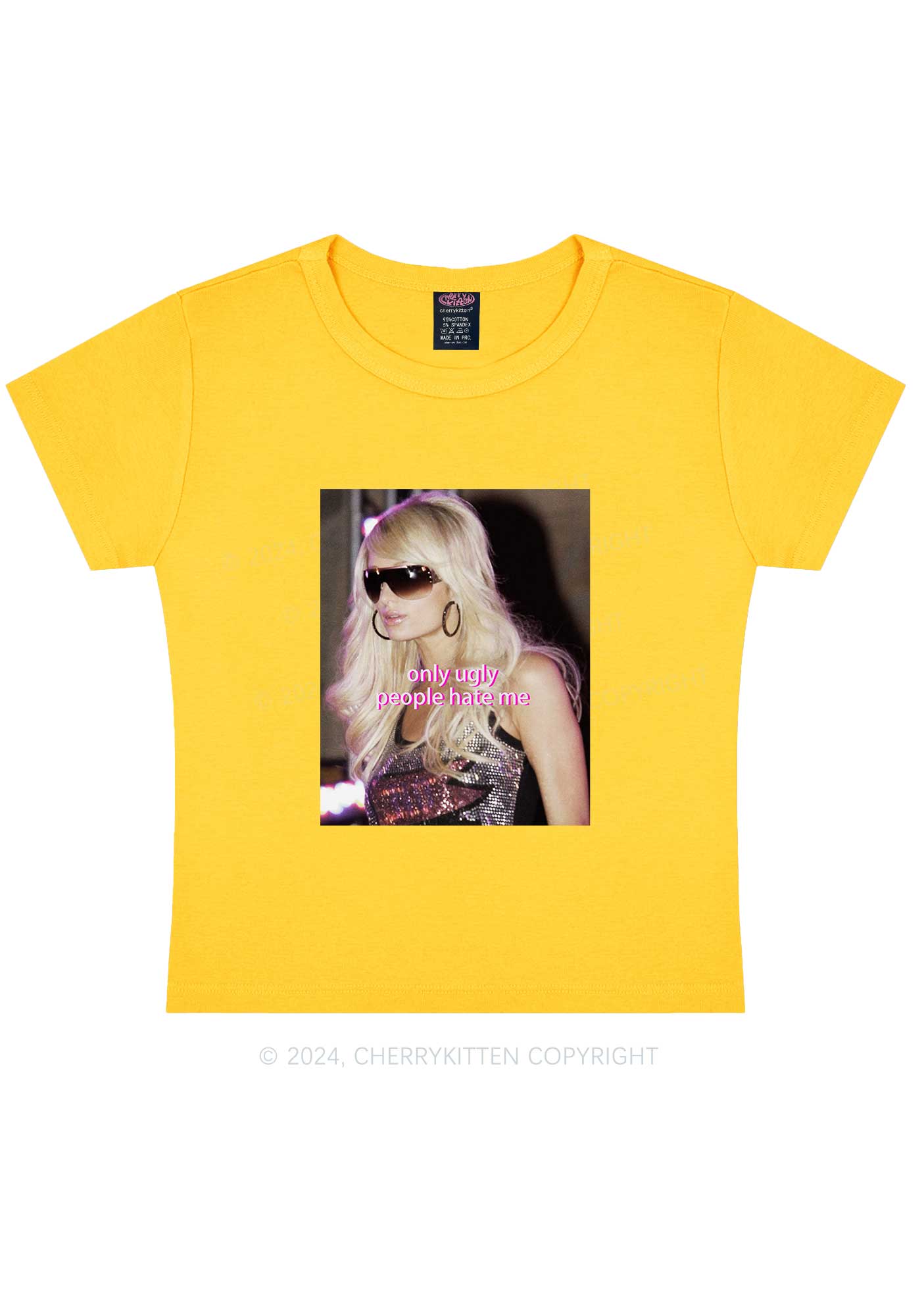 Only Ugly People Hate Y2K Baby Tee Cherrykitten