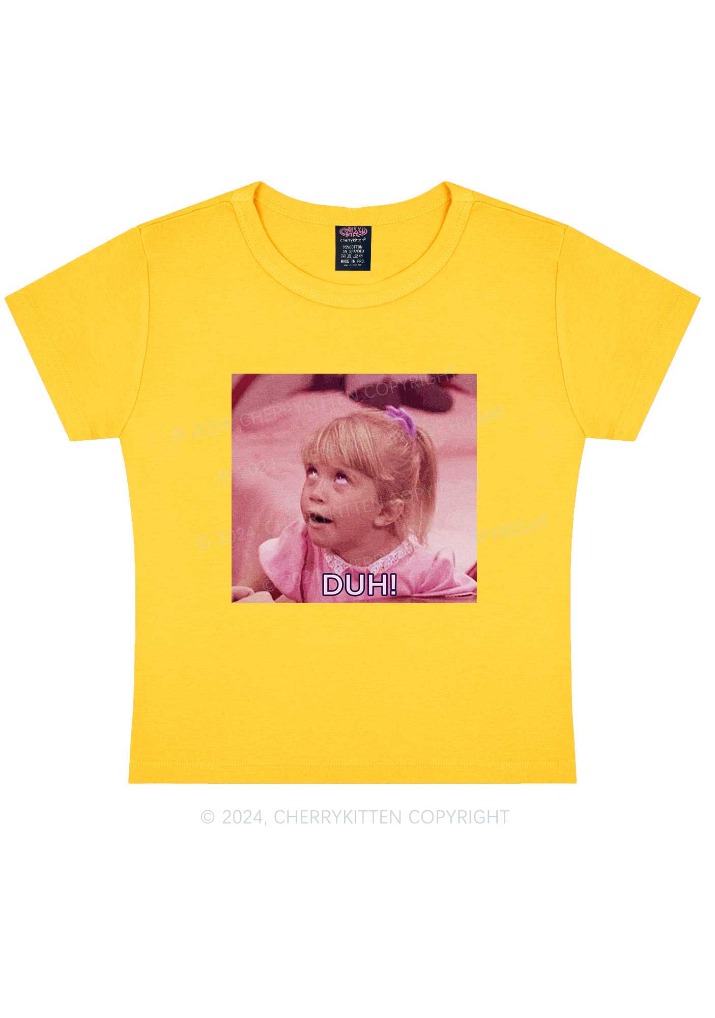 Girl Duh Y2K Baby Tee Cherrykitten