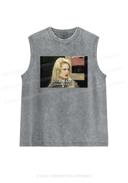 Church Of Satan Y2K Washed Tank Cherrykitten