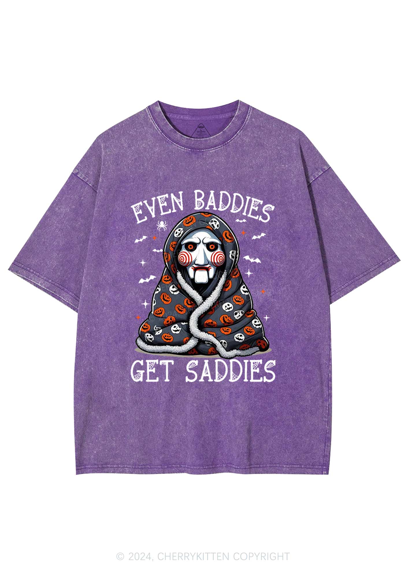 Halloween Get Saddies Y2K Washed Tee Cherrykitten