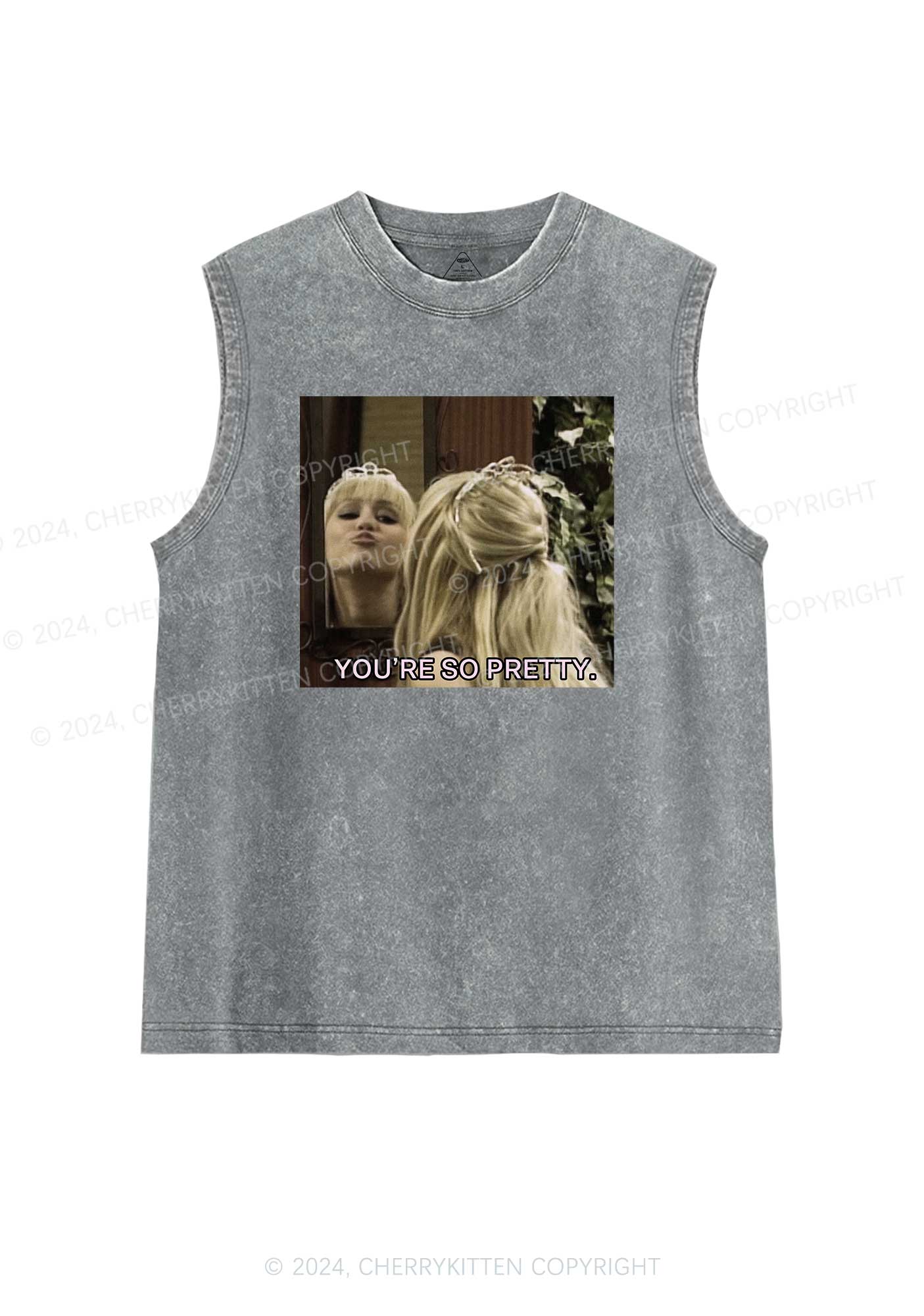 Youre So Pretty Y2K Washed Tank Cherrykitten