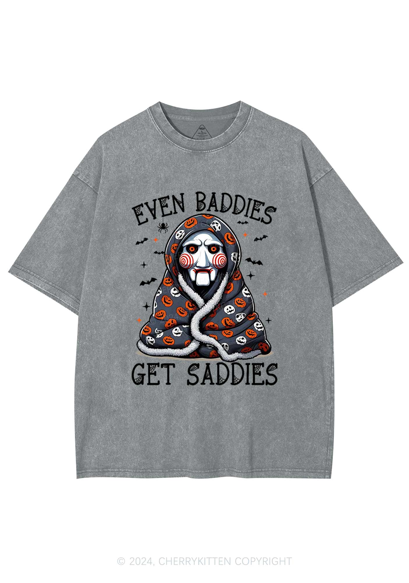 Halloween Get Saddies Y2K Washed Tee Cherrykitten