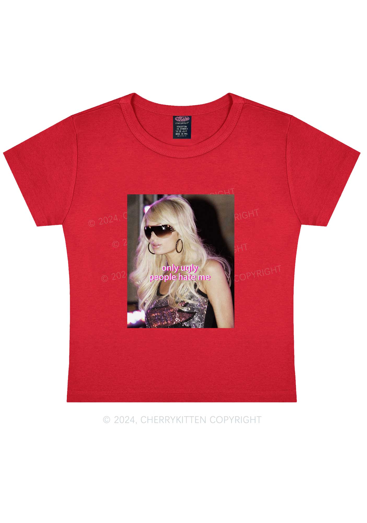 Only Ugly People Hate Y2K Baby Tee Cherrykitten