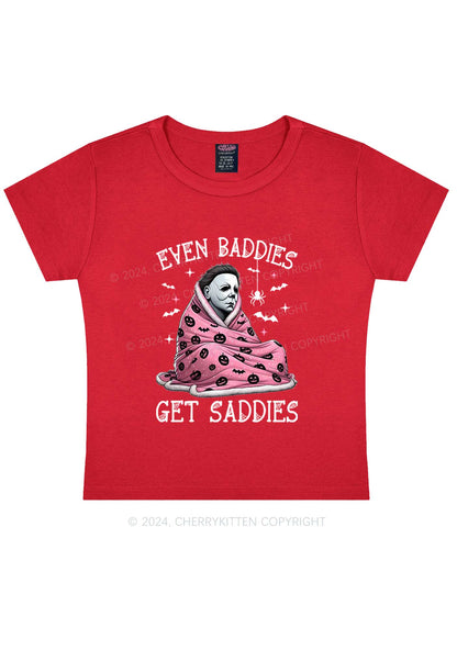 Halloween Baddies Get Saddies Y2K Baby Tee Cherrykitten