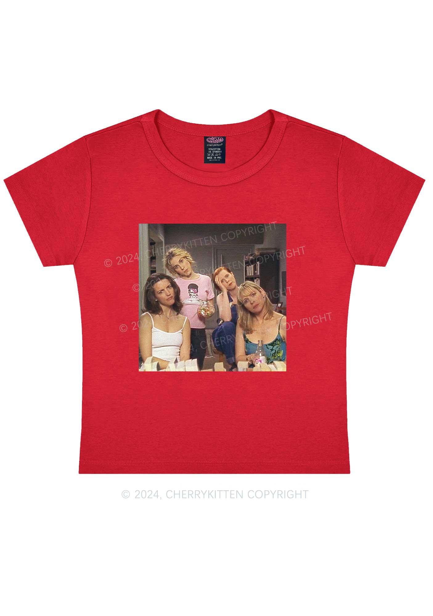 Girl Puzzled Y2K Baby Tee Cherrykitten