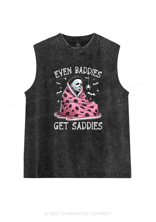 Halloween Baddies Get Saddies Y2K Washed Tank Cherrykitten