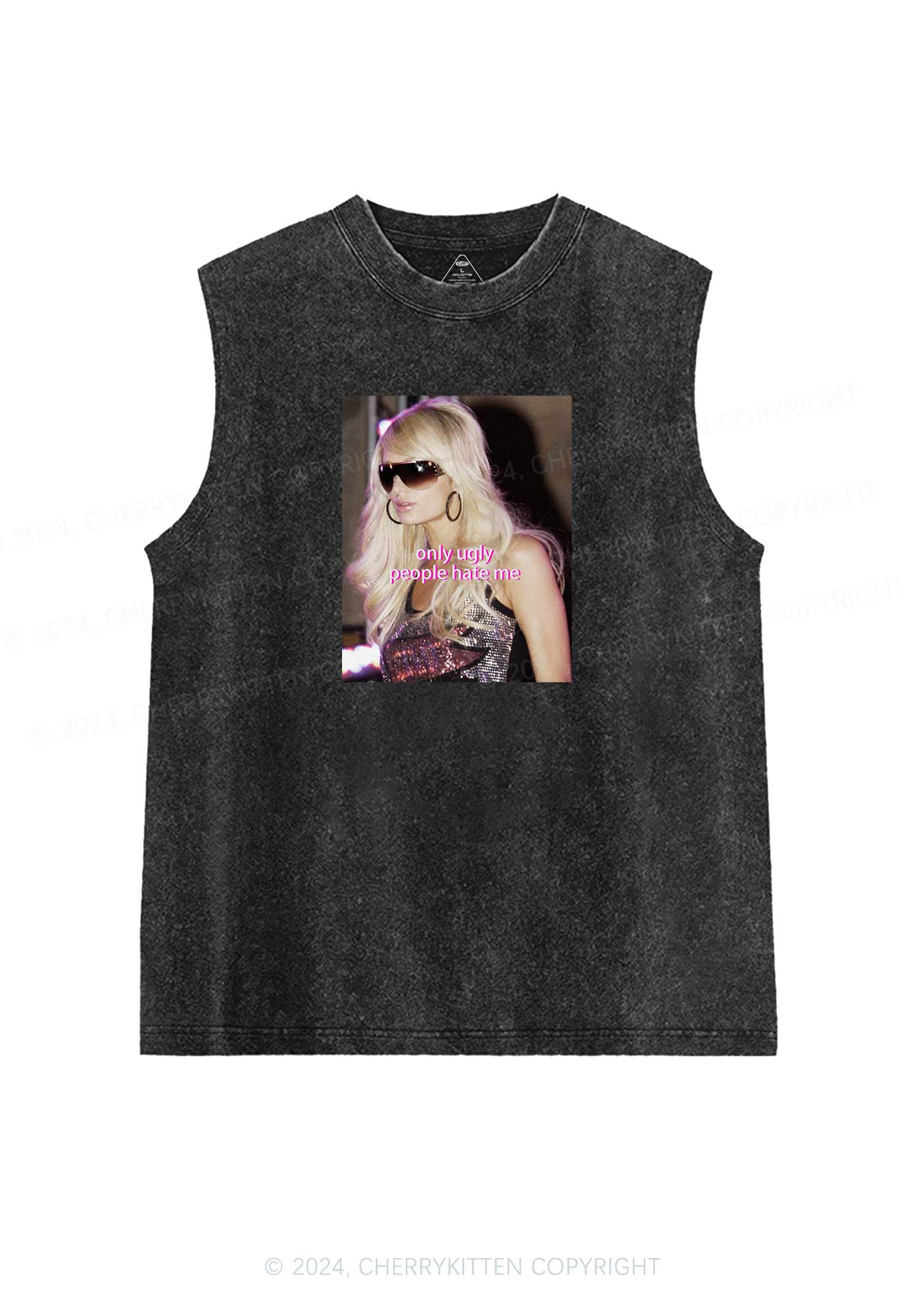 Only Ugly People Hate Y2K Washed Tank Cherrykitten