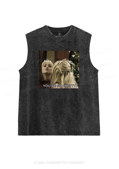 Youre So Pretty Y2K Washed Tank Cherrykitten