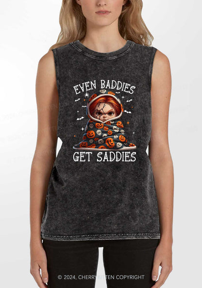 Halloween Baddies Pumpkin Y2K Washed Tank Cherrykitten