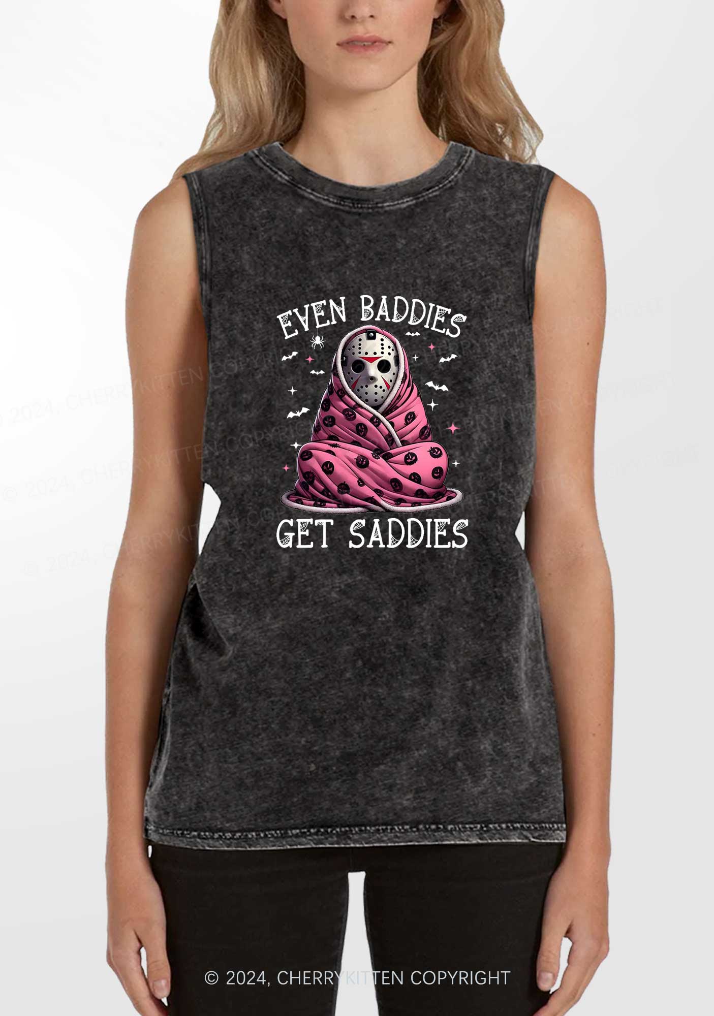 Halloween Baddies Y2K Washed Tank Cherrykitten