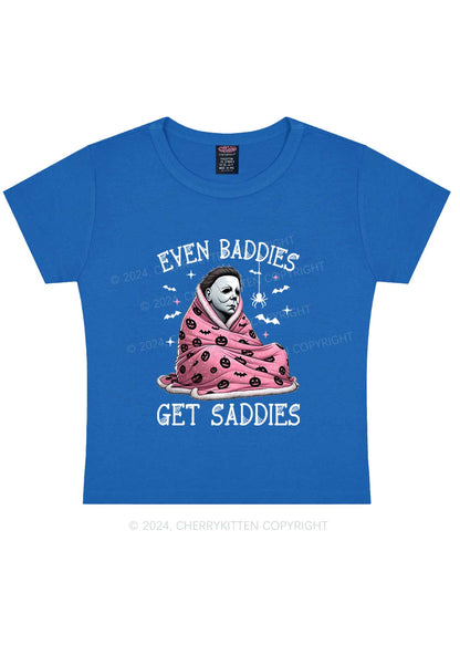 Halloween Baddies Get Saddies Y2K Baby Tee Cherrykitten