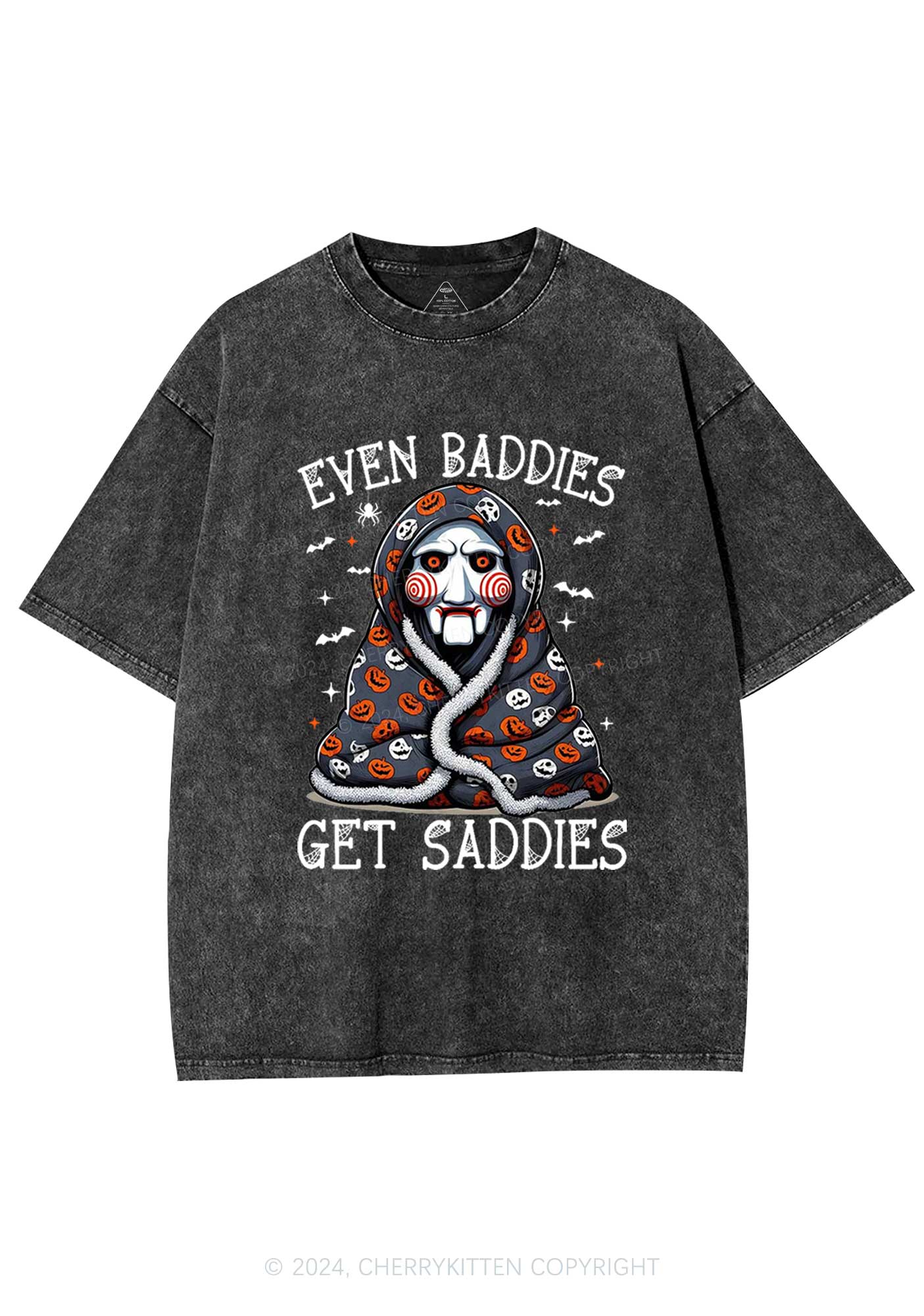 Halloween Get Saddies Y2K Washed Tee Cherrykitten