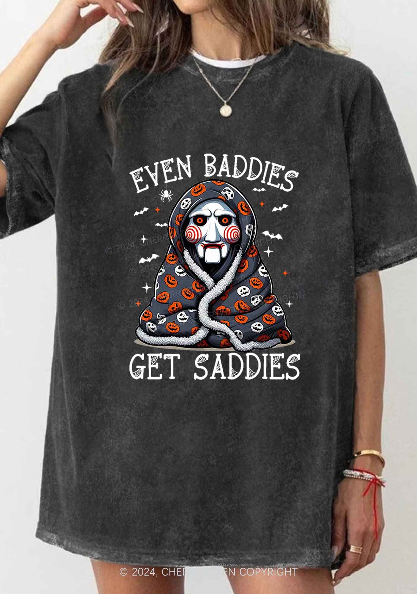 Halloween Get Saddies Y2K Washed Tee Cherrykitten