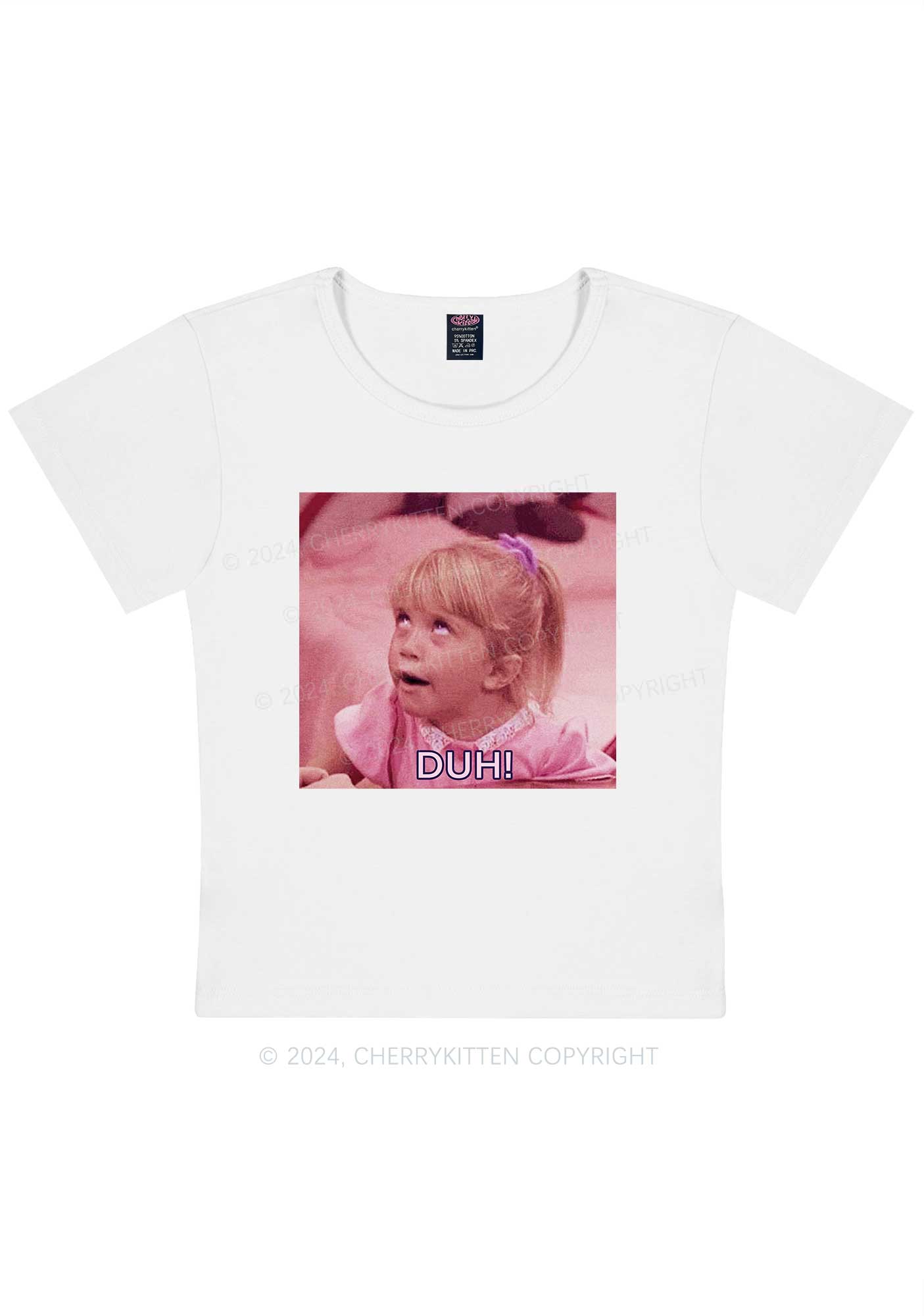 Girl Duh Y2K Baby Tee Cherrykitten