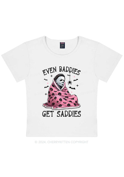 Halloween Baddies Get Saddies Y2K Baby Tee Cherrykitten