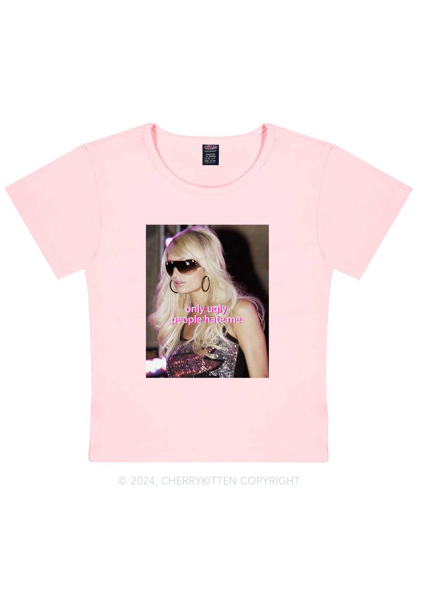 Only Ugly People Hate Y2K Baby Tee Cherrykitten