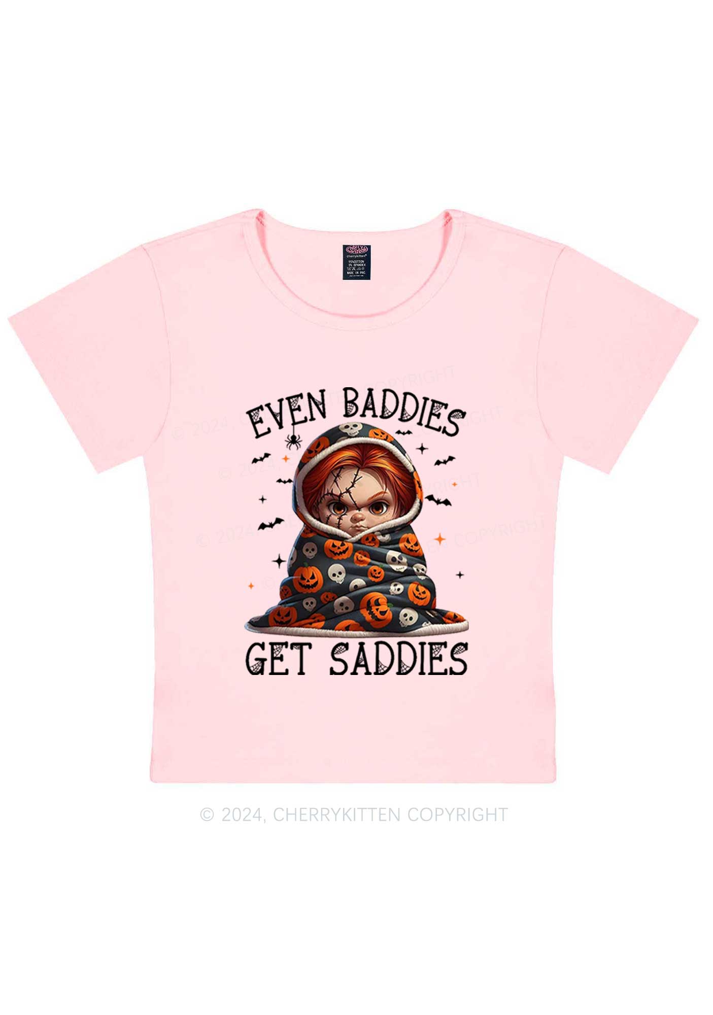 Halloween Baddies Pumpkin Y2K Baby Tee Cherrykitten