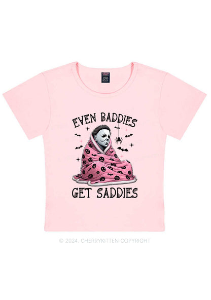 Halloween Baddies Get Saddies Y2K Baby Tee Cherrykitten