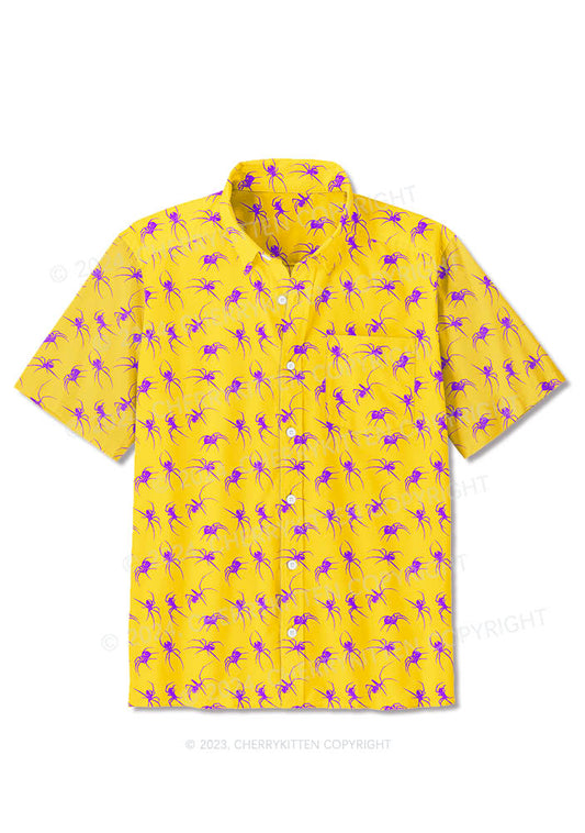 Yellow Spider Y2K Print Shirts Cherrykitten