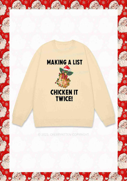 Chicken It Twice Christmas Y2K Sweatshirt Cherrykitten