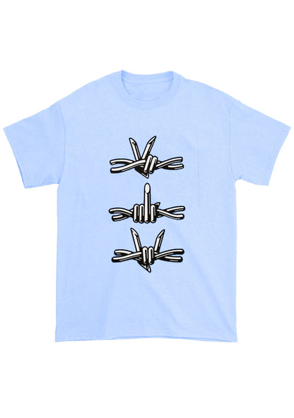 Iron Wire Hand Gesture Chunky Shirt