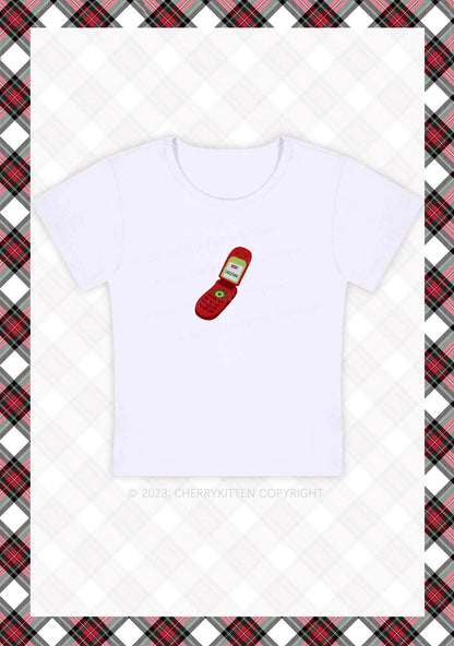 Merry Christmas Cell Phone Baby Tee Cherrykitten