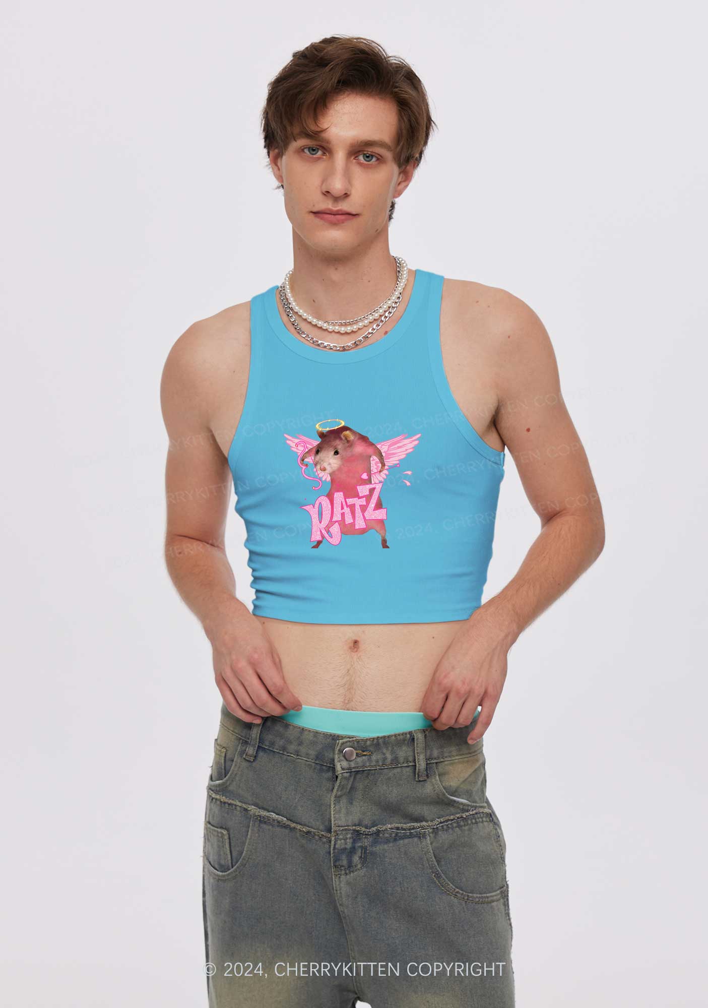 Cupid Rat Y2K Valentine's Day Crop Tank Top Cherrykitten