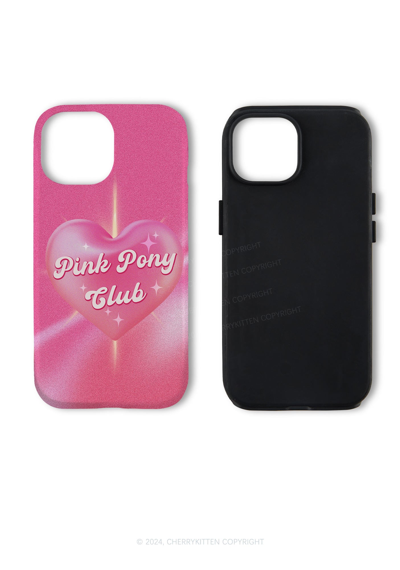 Pink Heart Pony Club Y2K Phone Case Cherrykitten