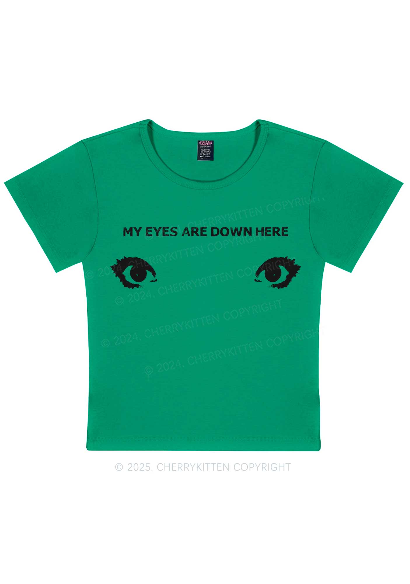 My Eyes Are Down Here Y2K Baby Tee Cherrykitten