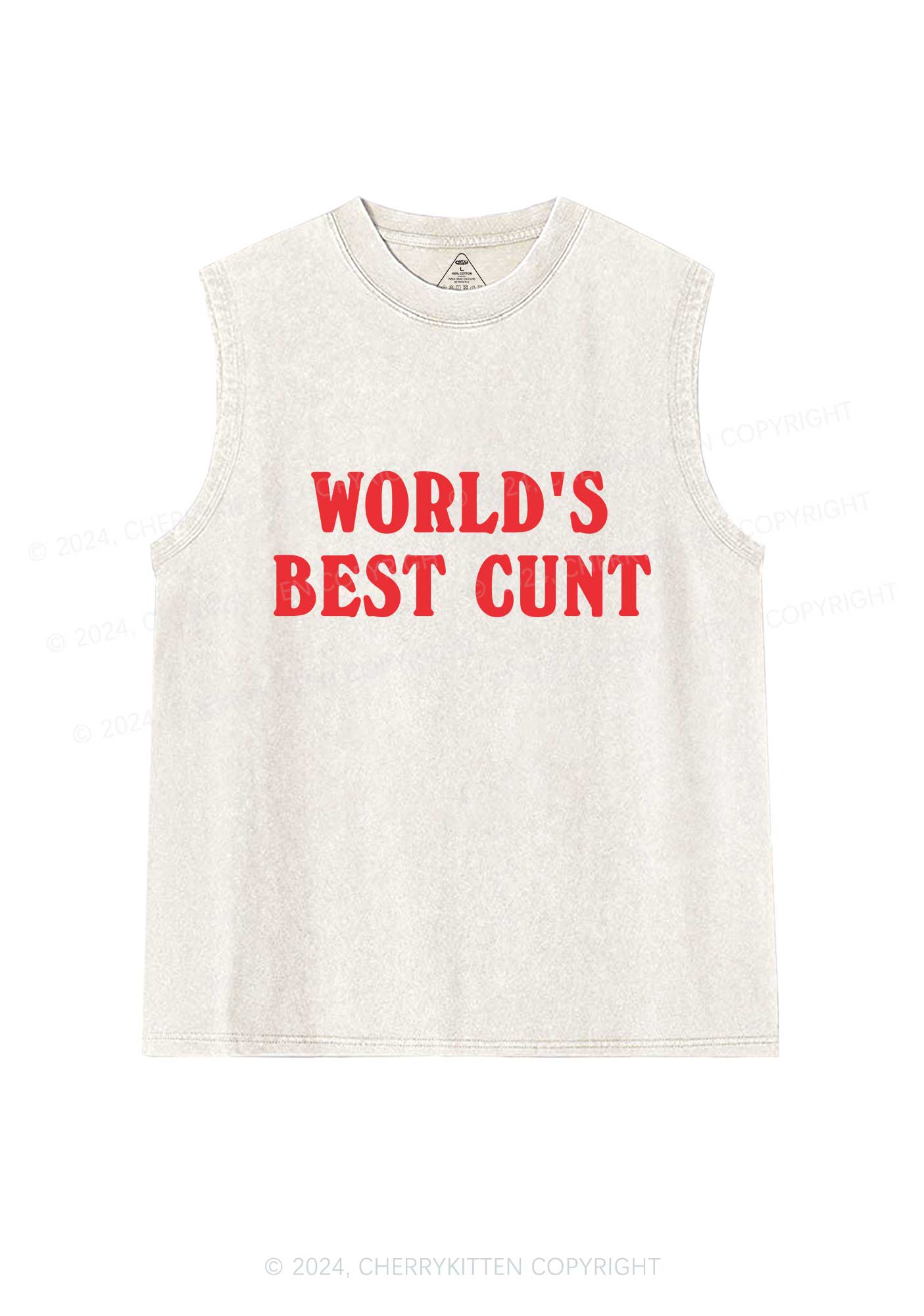 Worlds Best Cxxt Y2K Washed Tank Cherrykitten