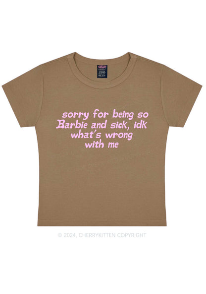 Sorry For Being So Sick Y2K Baby Tee Cherrykitten