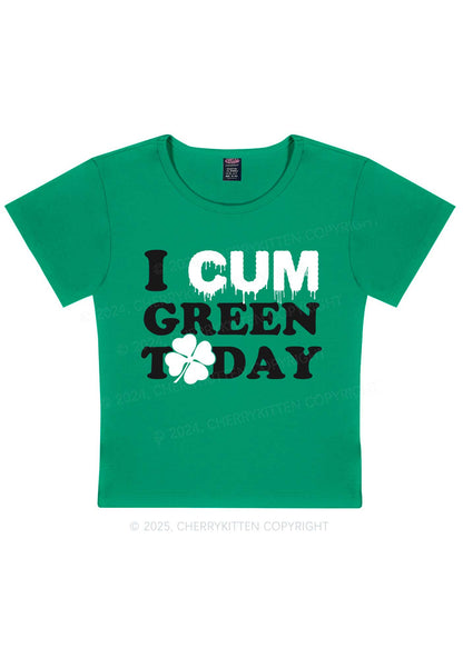 I Cxm Green Today St Patricks Y2K Baby Tee Cherrykitten