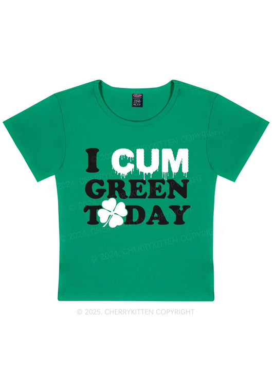 I Cxm Green Today St Patricks Y2K Baby Tee Cherrykitten