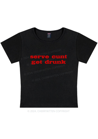 Serve Cxxt Get Drunk Y2K Baby Tee Cherrykitten