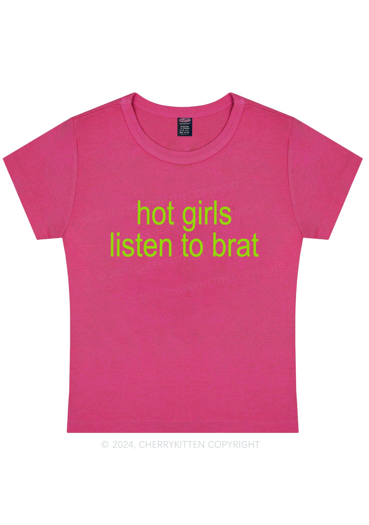 Hot Girls Listen To Brat Y2K Baby Tee Cherrykitten