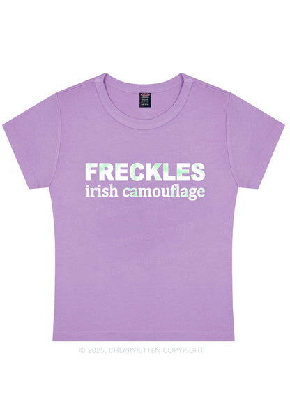 Freckles Irish Camouflage St Patricks Y2K Baby Tee Cherrykitten